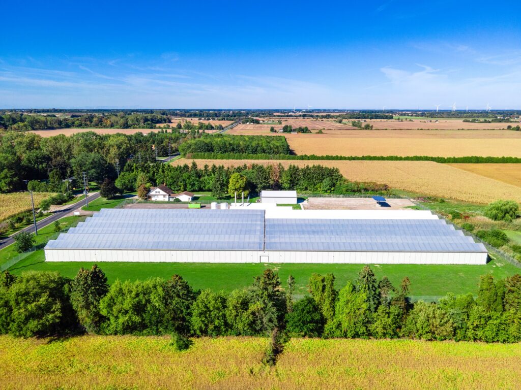 Kusa Farms greenhouse aerial view